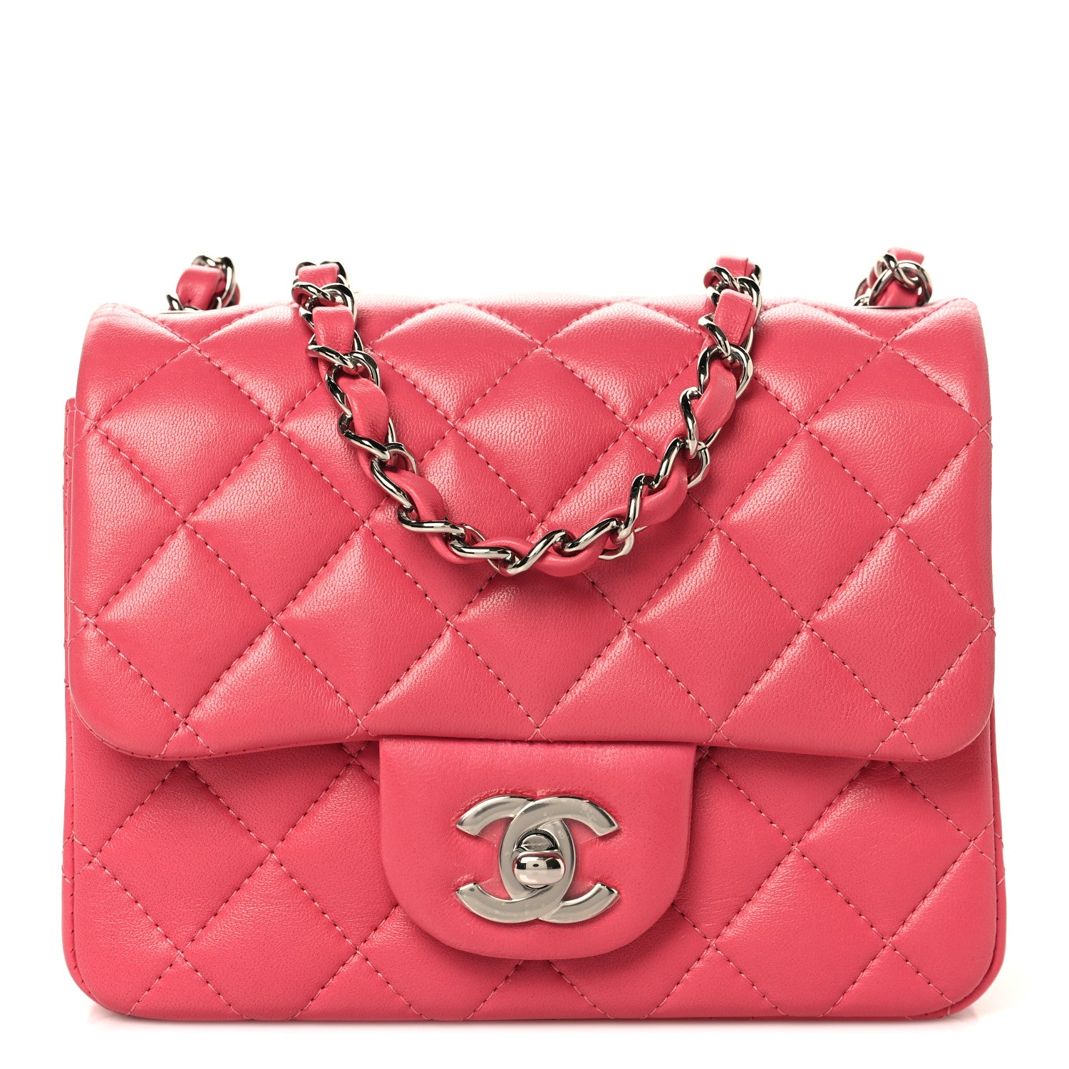 Chanel Lambskin Quilted Mini Square Flap Pink 1 of 10