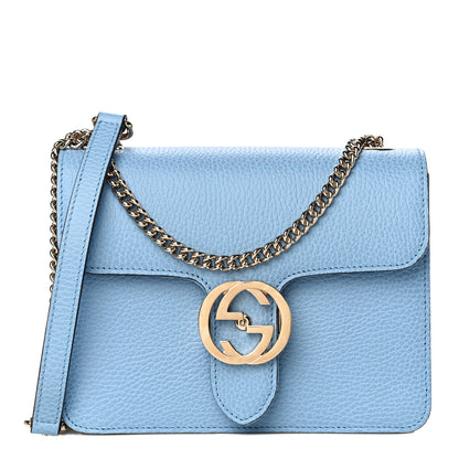 Gucci Dollar Calfskin Small Interlocking G Shoulder Bag Mineral Blue 1 of 14