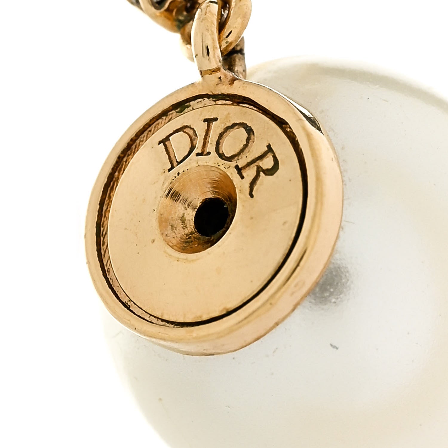 Christian Dior Pearl Crystal Star Tribale Dangle Chain Earrings Gold 4 of 4