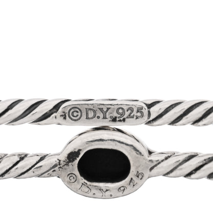 David Yurman Sterling Silver Black Onyx Color Classics Bangle Bracelet Set of 2 3 of 3
