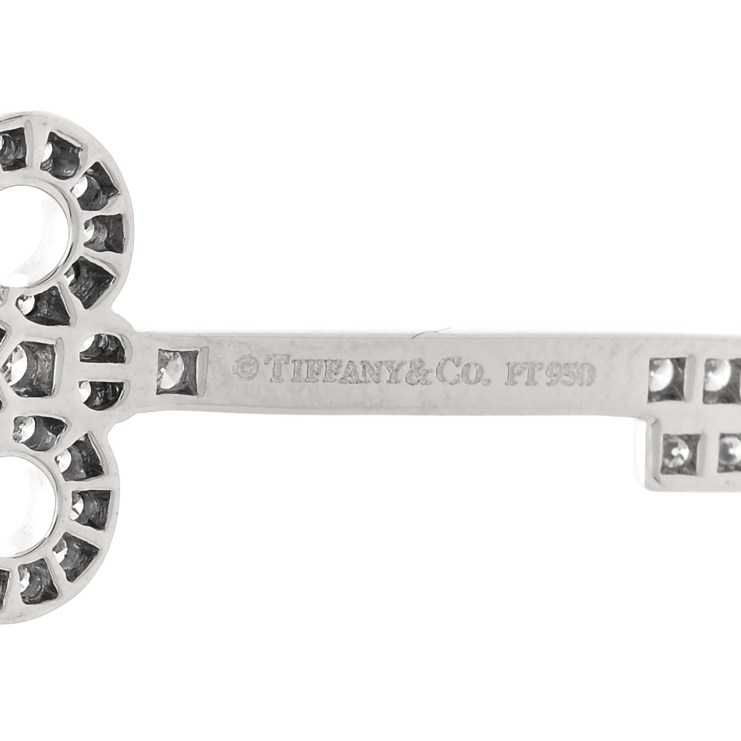 Platinum Diamond .12ct Fleur De Lis Key Pendant