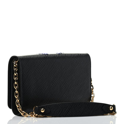 Louis Vuitton Epi Sequin Bird Twist Chain Wallet PM Black 3 of 9