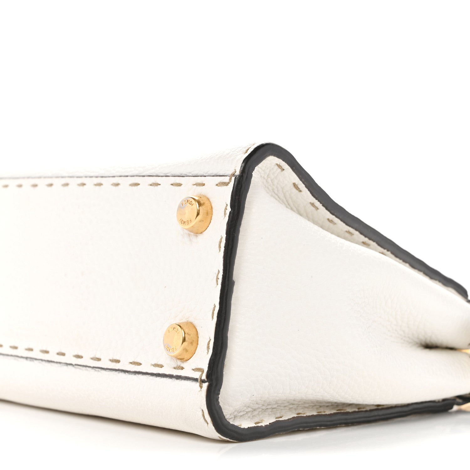 Fendi Cuoio Romano Selleria Mini Peekaboo Iconic Satchel White 10 of 14