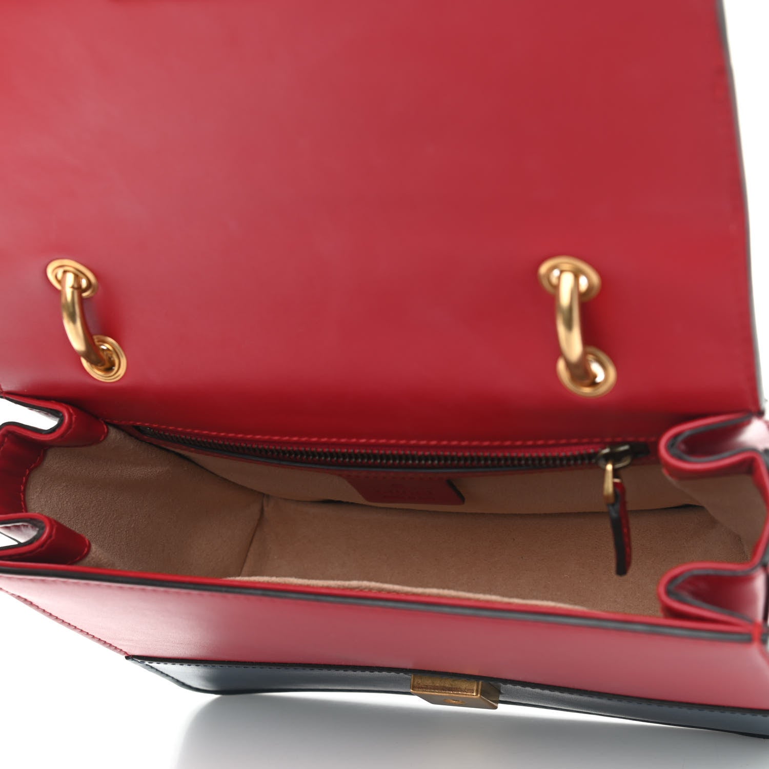 Gucci Calfskin Sylvie Web Queen Margaret Shoulder Bag Blue Agata Hibiscus Red Mystic White 5 of 9