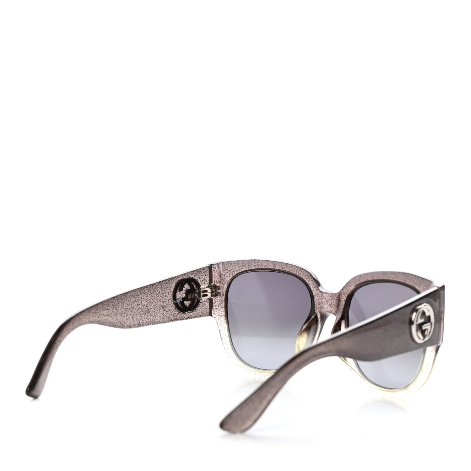 Gucci Acetate Glitter Square Optyl Sunglasses GG3836/F/S Black Silver 4 of 8