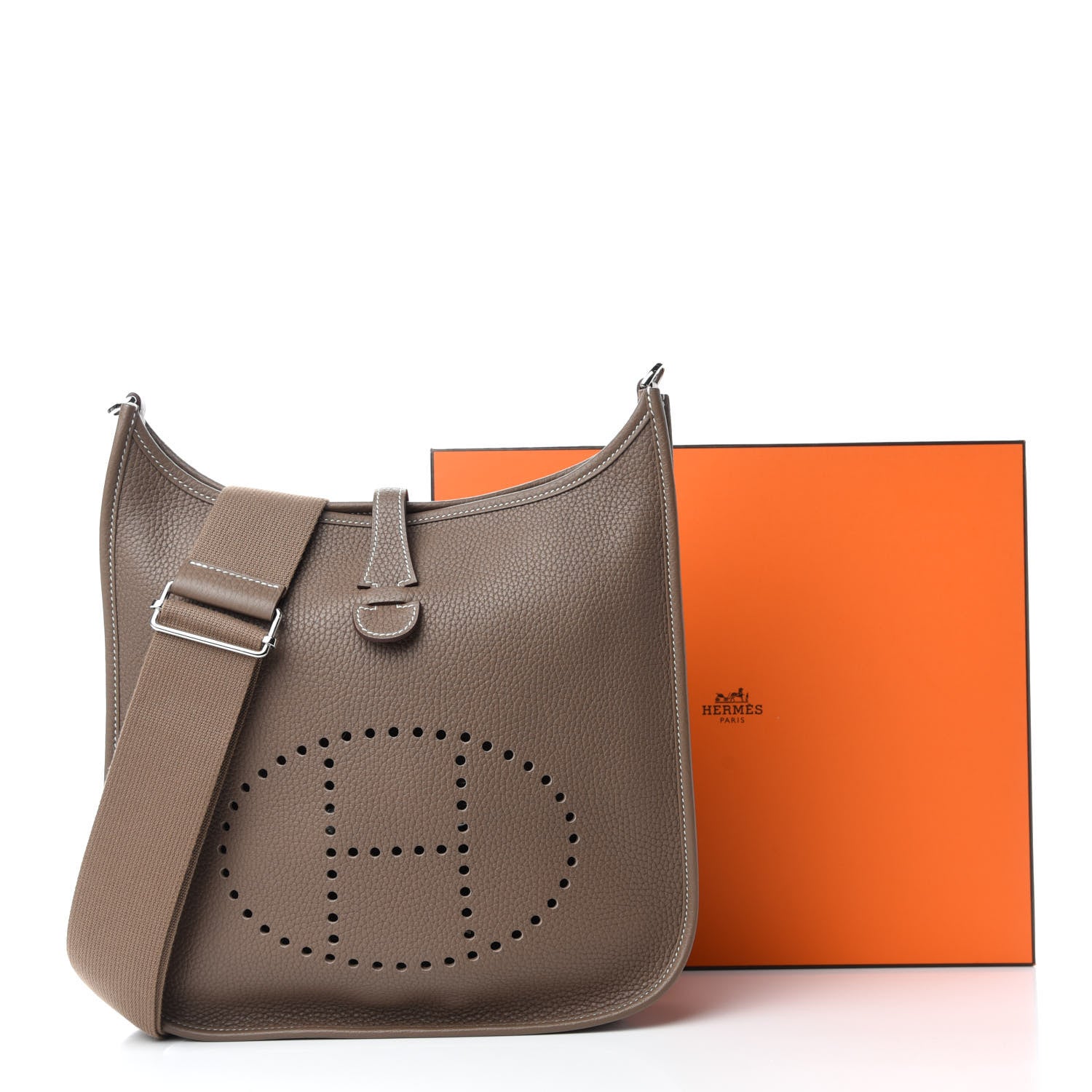 Hermes Taurillon Clemence Evelyne III PM Etoupe 11 of 11