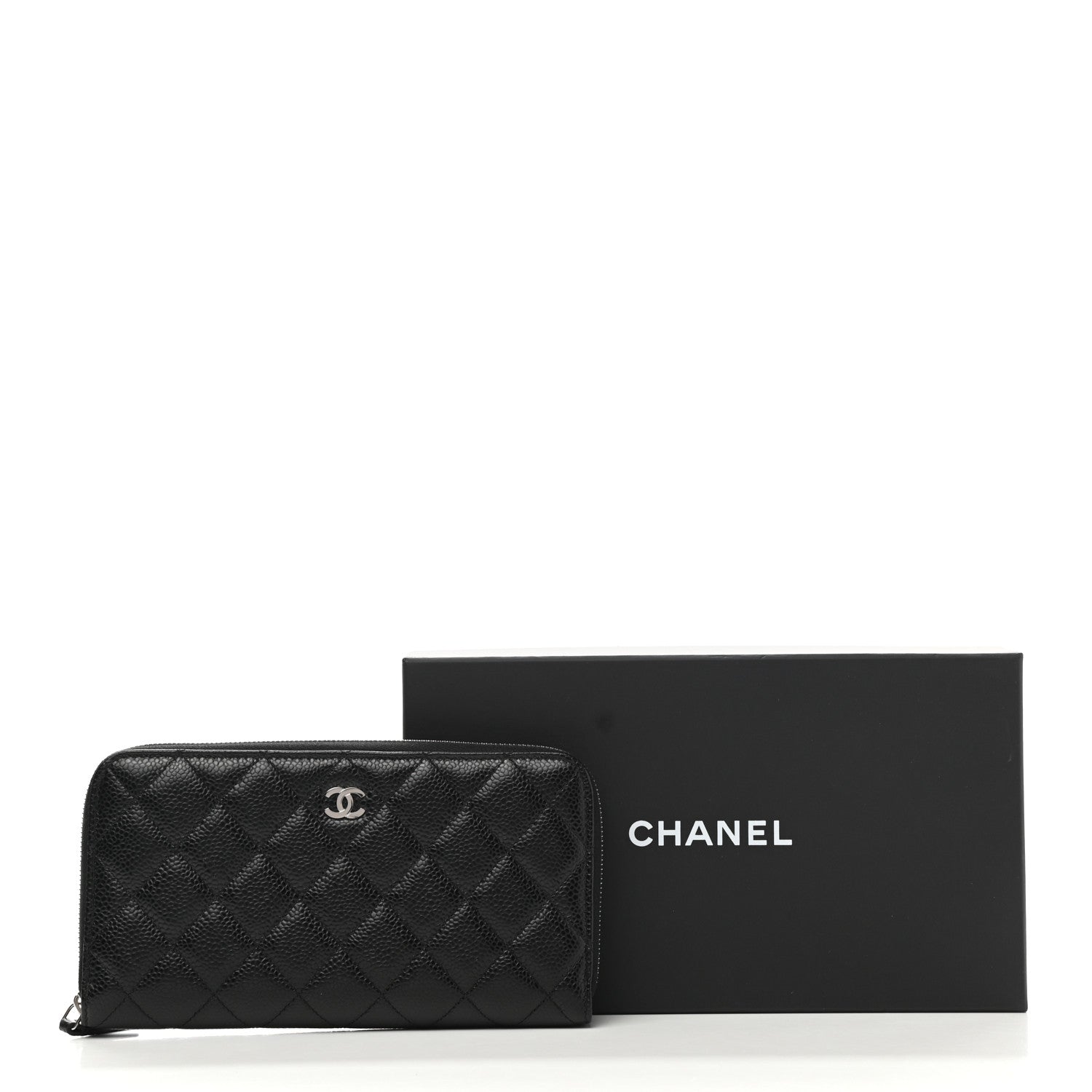 Chanel Caviar Quilted Large Gusset Zip Around Wallet Black 9 of 9