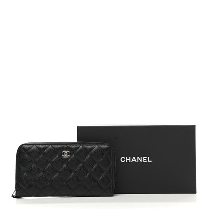 Chanel Caviar Quilted Large Gusset Zip Around Wallet Black 9 of 9