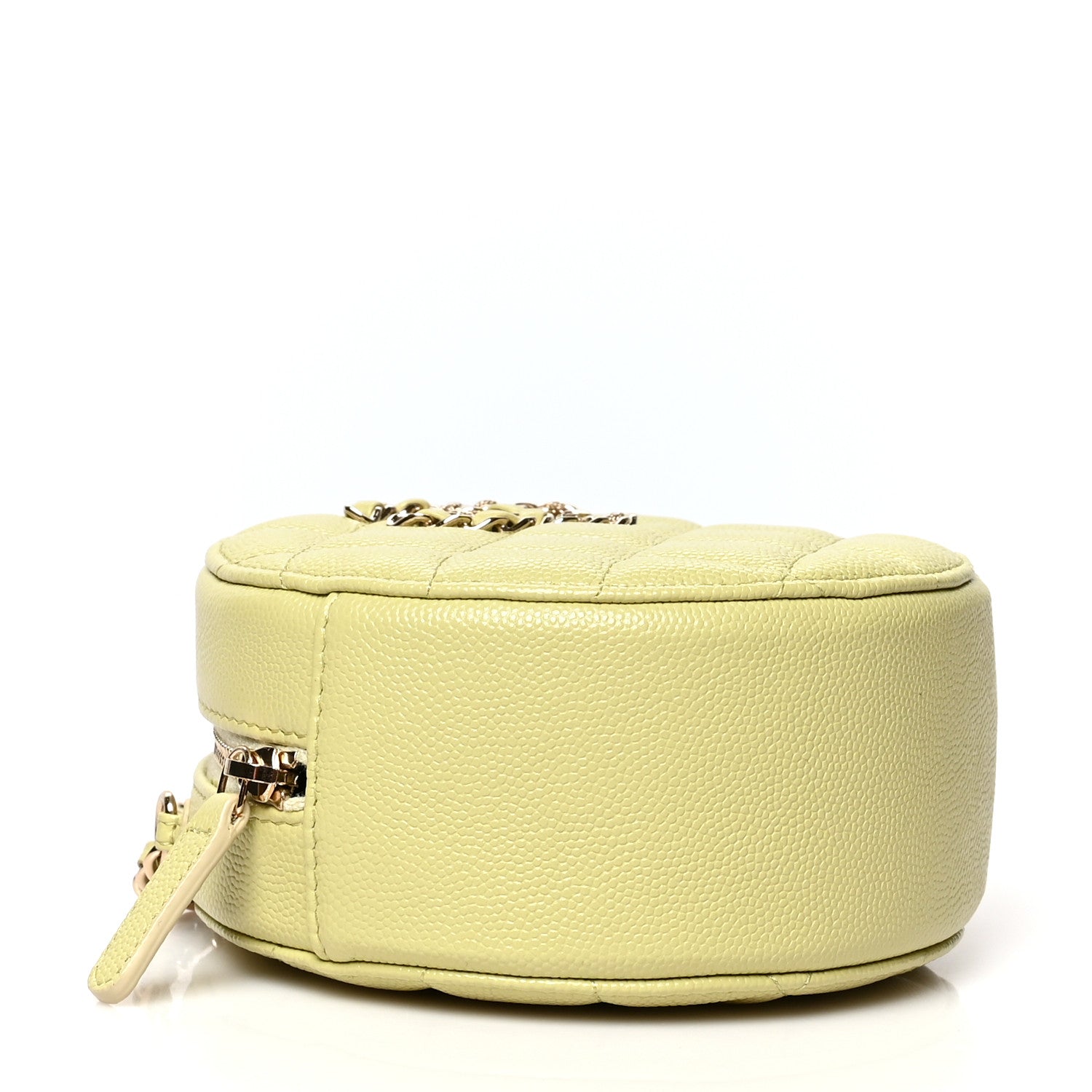 Chanel Caviar Quilted French New Wave Round Clutch With Chain Light Green 4 of 10