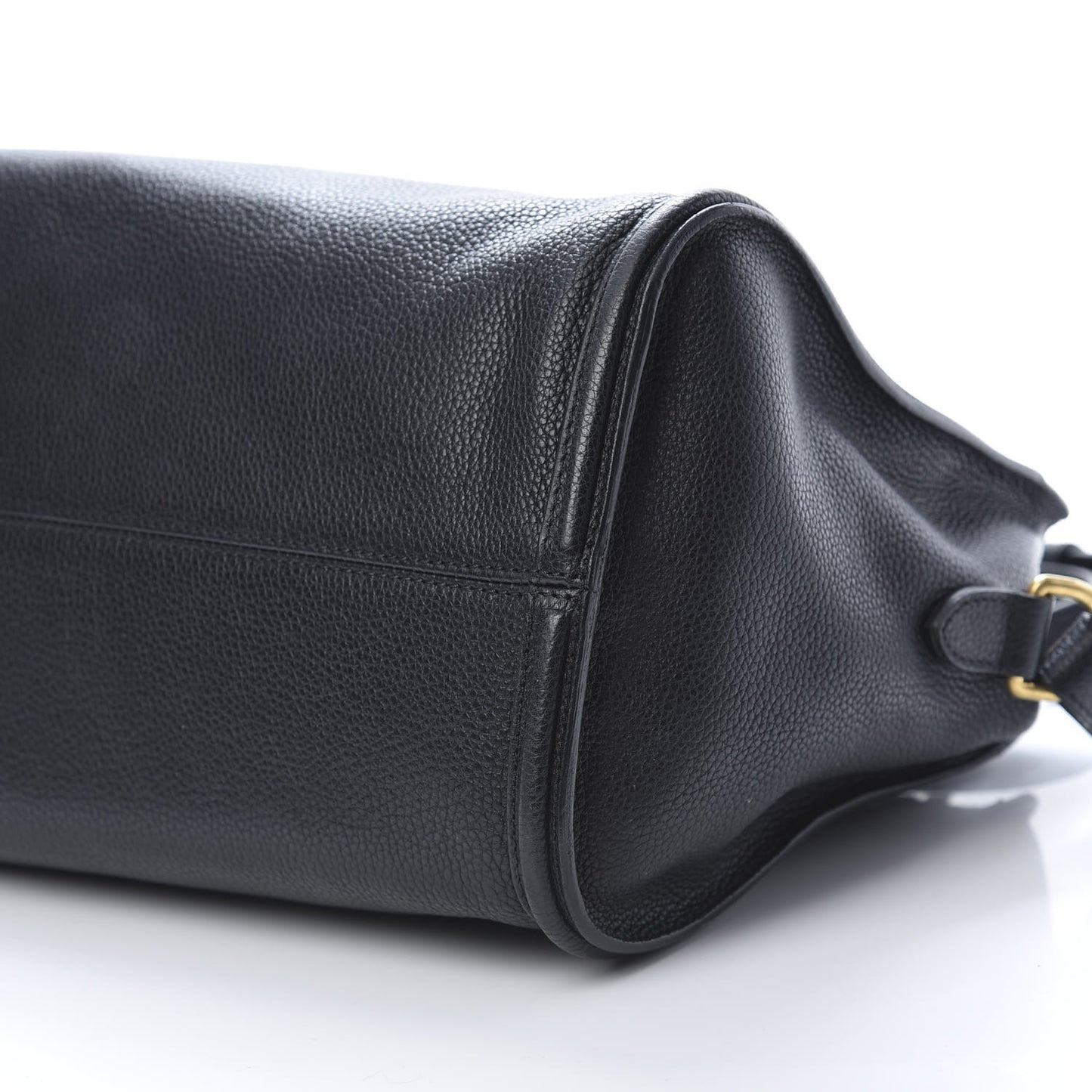 Pebbled Calfskin Small Skull Padlock Zip Around Tote Black