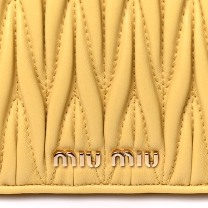 Miu Miu Nappa Matelasse Small Flap Wallet Ginestra 12 of 13