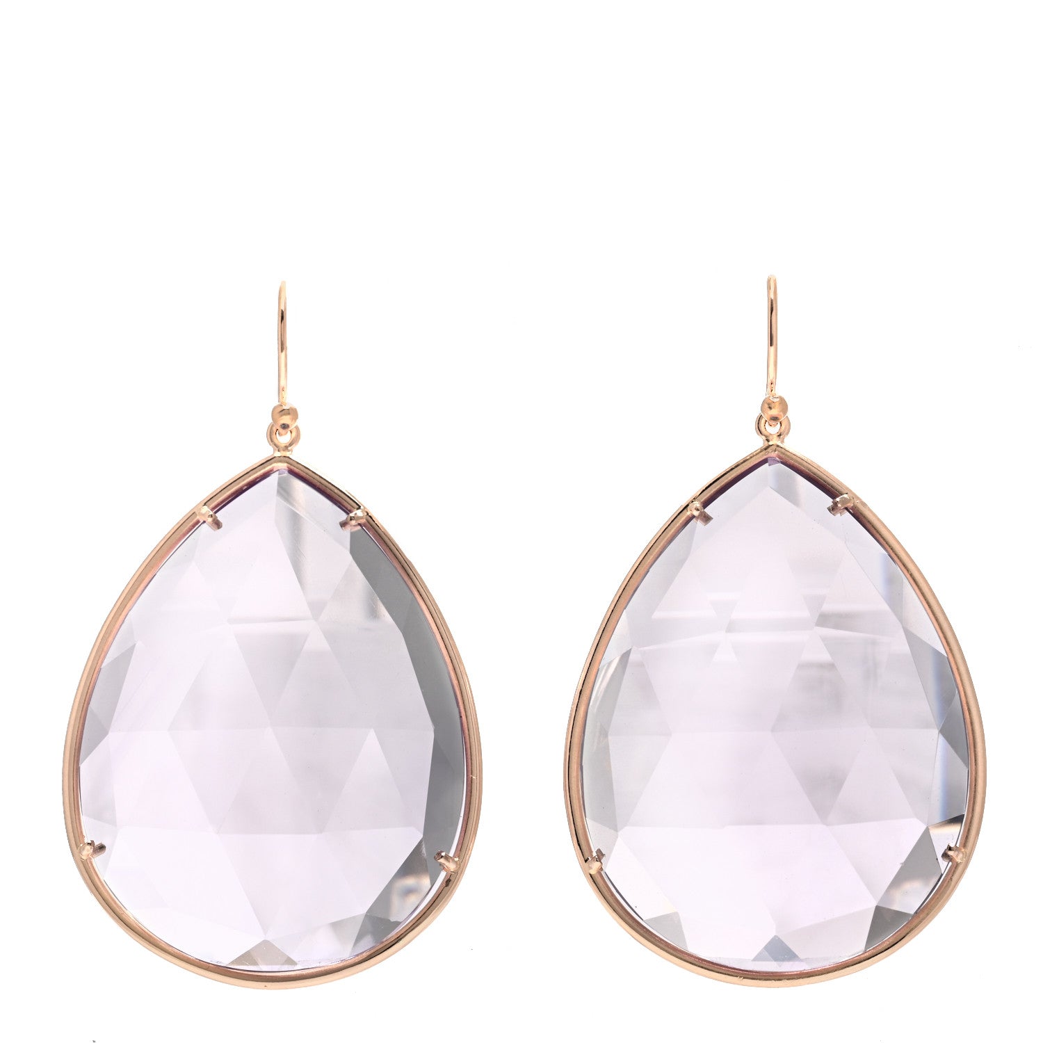 Irene Neuwirth 18K Rose Gold Amethyst Large Classic Pear Drop Earrings 1 of 5