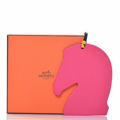 Hermes Everlisse Chevre Mysore Samarcande Horse Ornament Bag Charm Orange Rose Tyrien 4 of 4