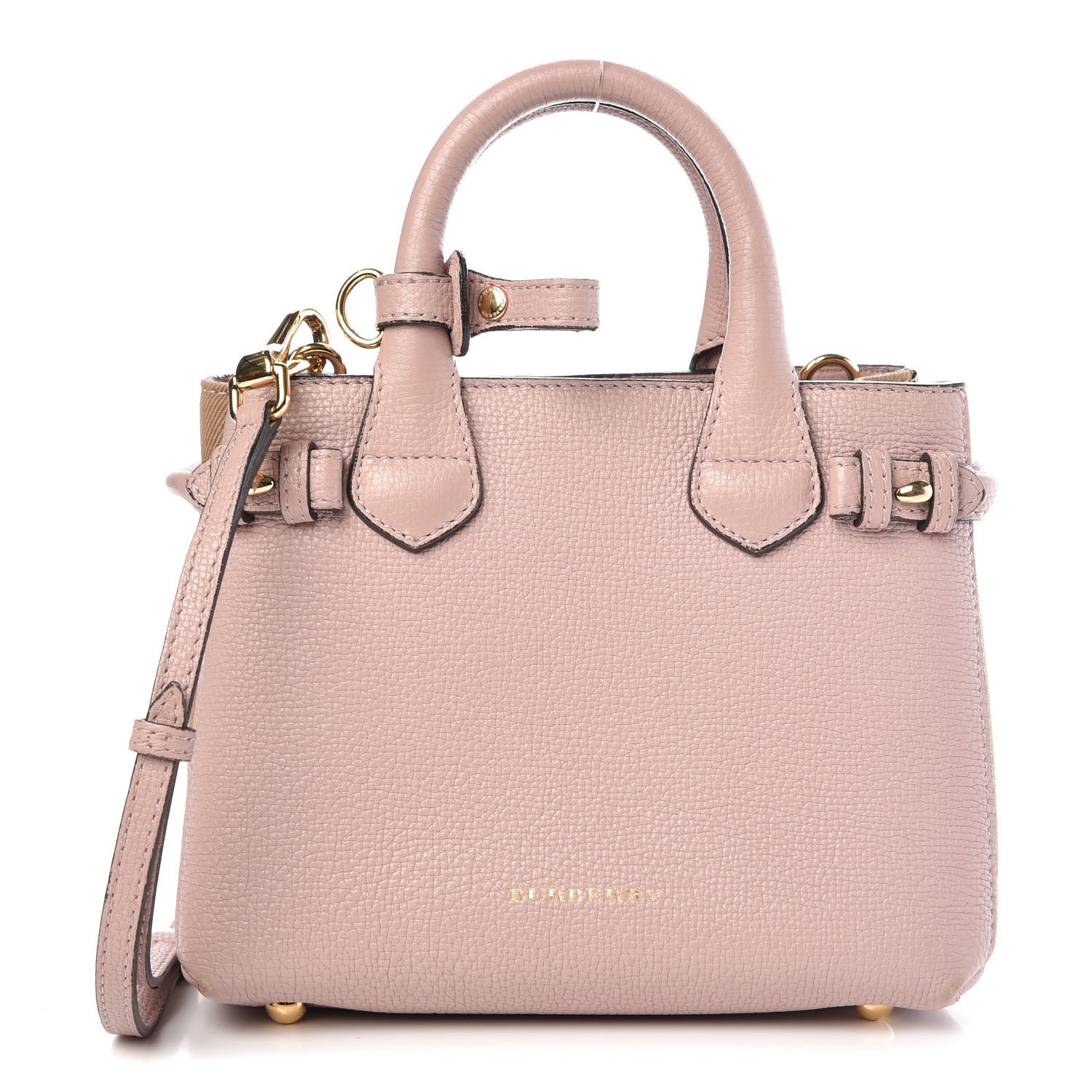Burberry Grainy Calfskin House Check Baby Banner Tote Pale Orchid 1 of 13
