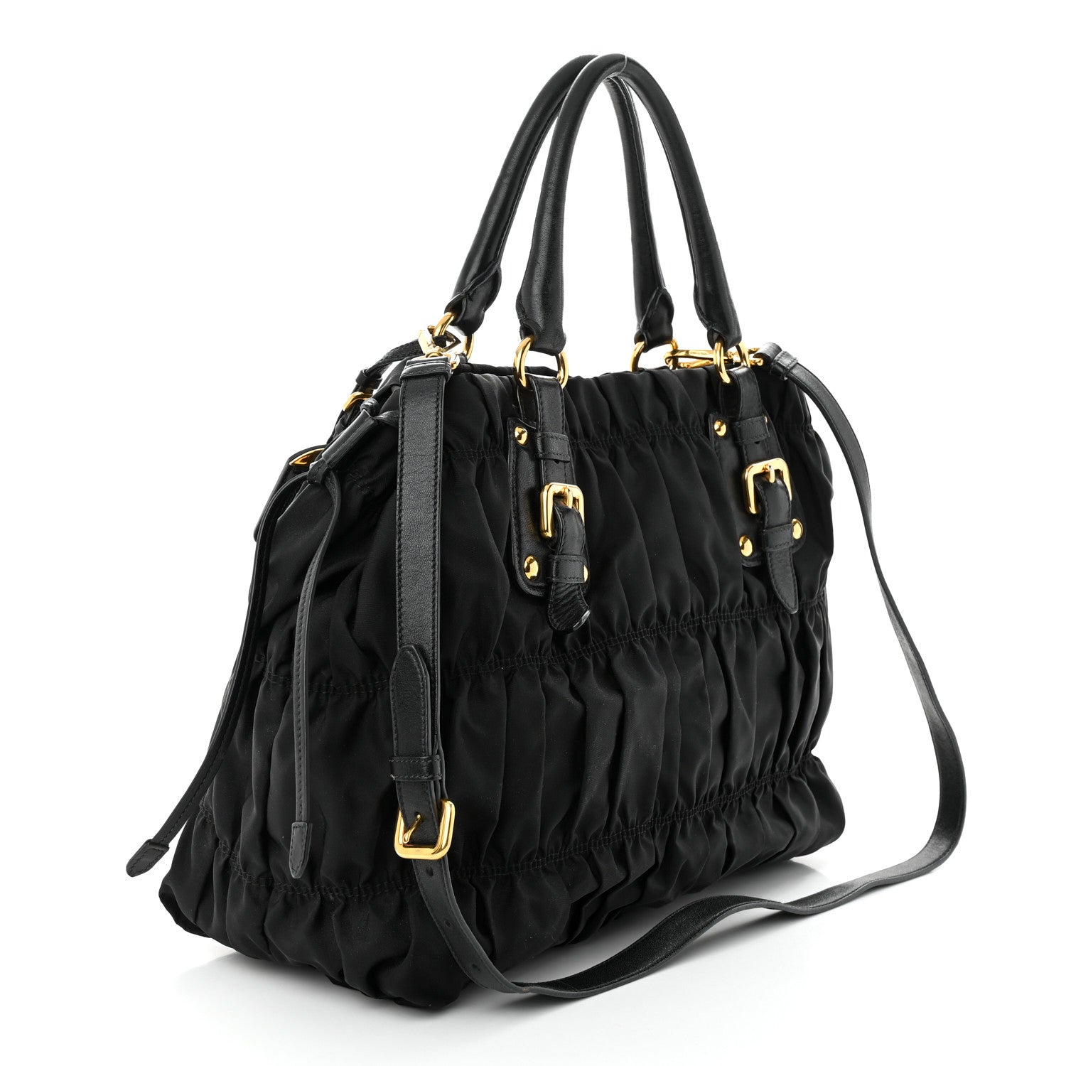 Prada Tessuto Nylon Gaufre Tote Black 3 of 12