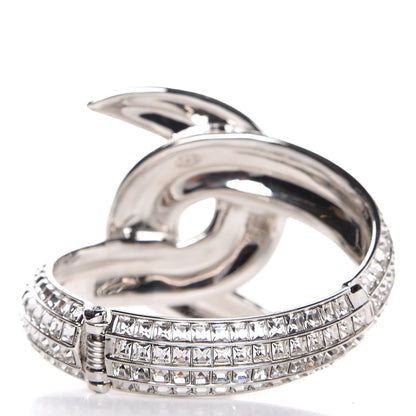 Chanel Crystal Baguette CC Cuff Silver 3 of 6