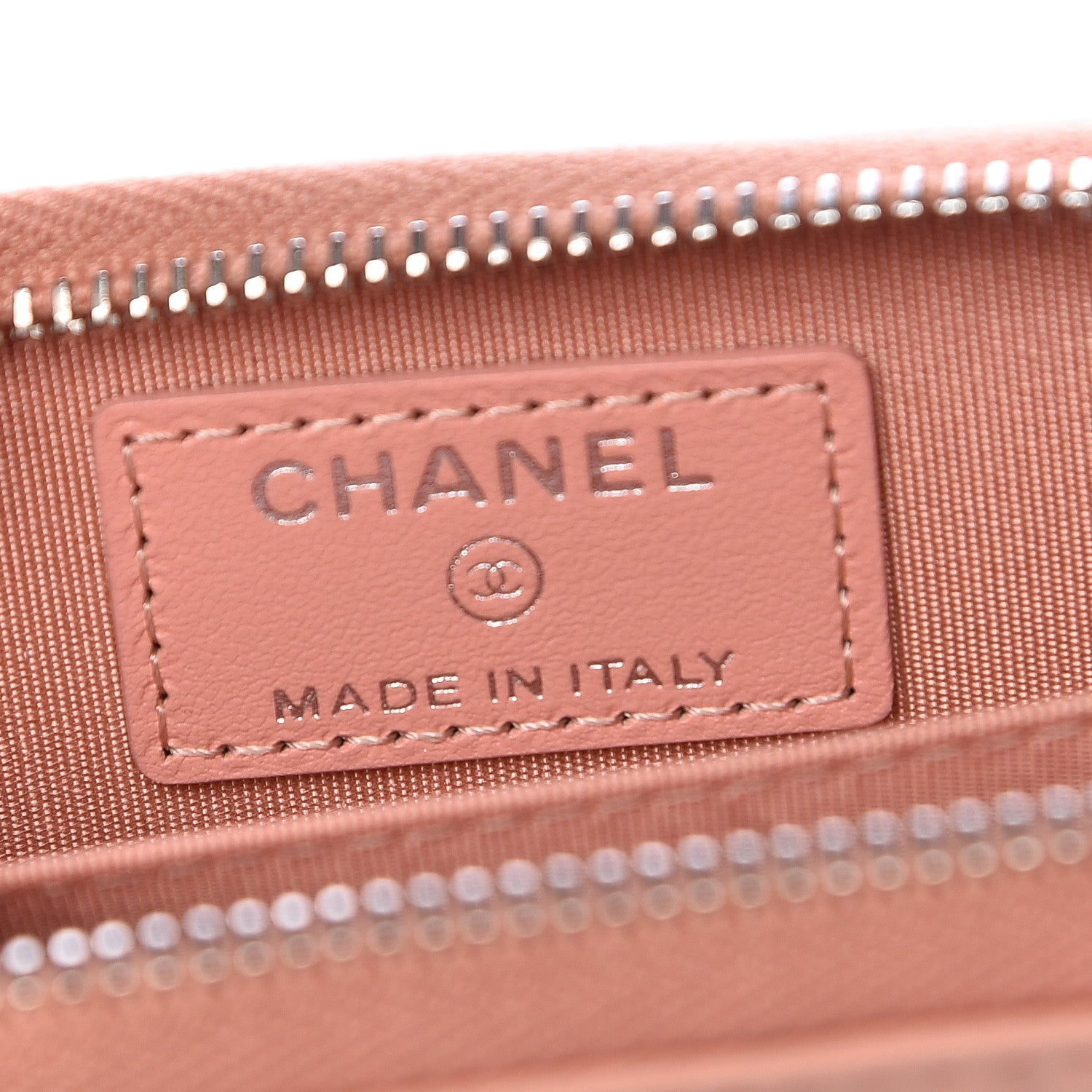 Chanel Goatskin Camellia Embossed Zip Coin Purse Pink 6 of 8