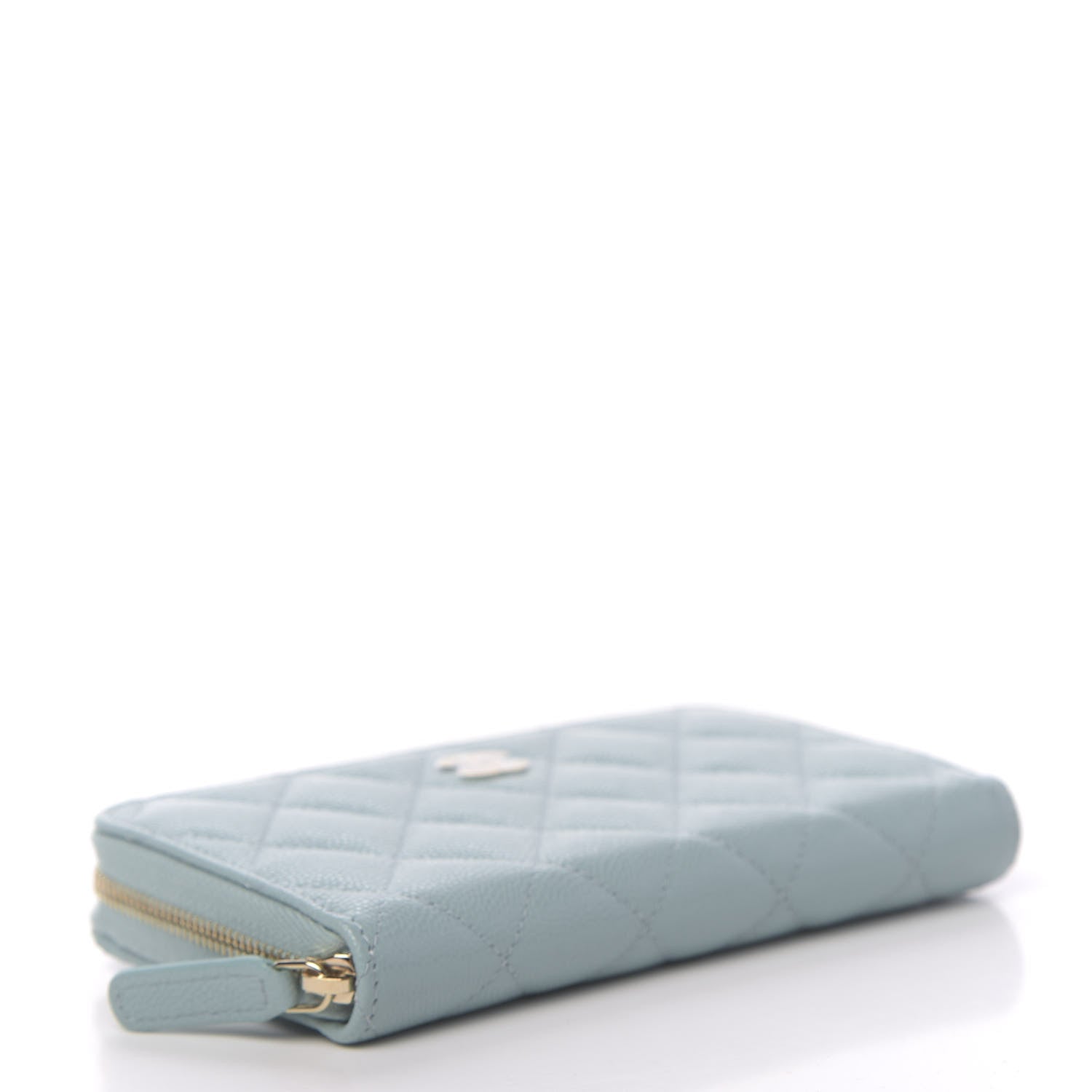 Chanel Caviar Quilted Medium Zip Around Wallet Light Blue 4 of 9