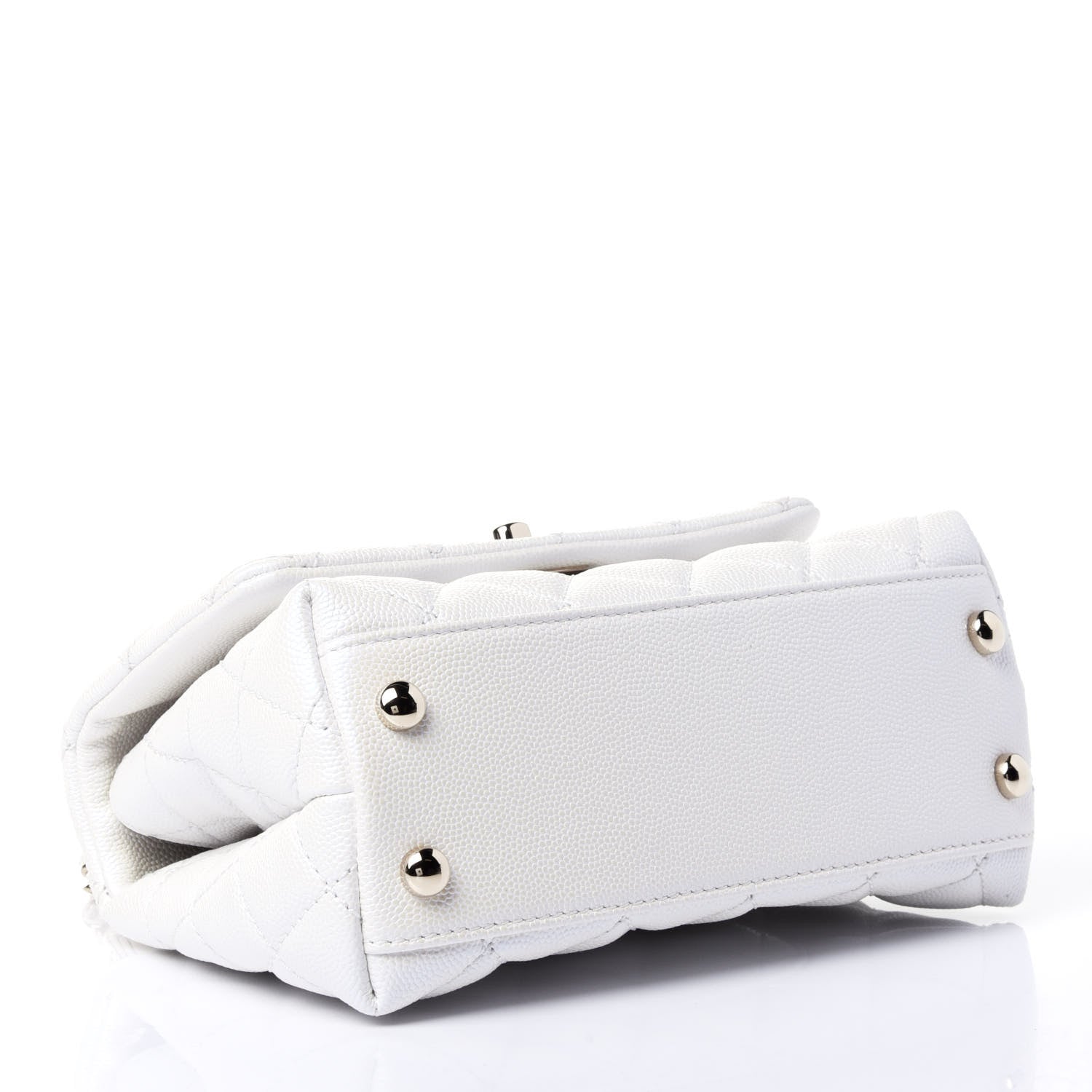 Chanel Iridescent Caviar Quilted Extra Mini Coco Handle Flap White 3 of 5