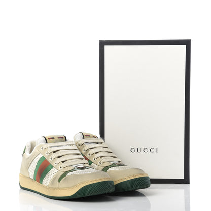 Gucci Nubuck Web Womens Screener Sneakers 39 Dusty Milk New Mystic White Vintage Green 9 of 9