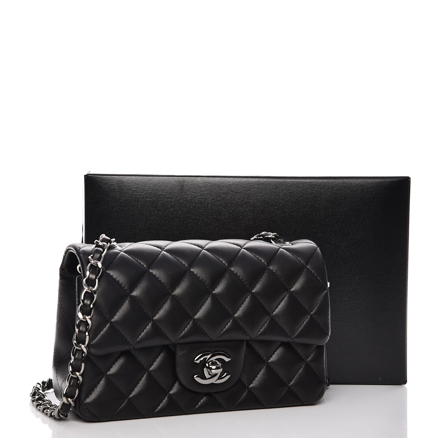 Chanel Lambskin Quilted Mini Rectangular Flap Black 8 of 8