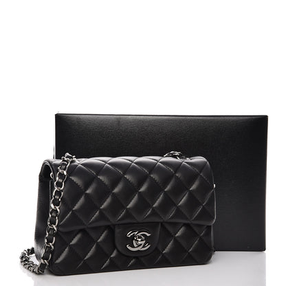 Chanel Lambskin Quilted Mini Rectangular Flap Black 8 of 8