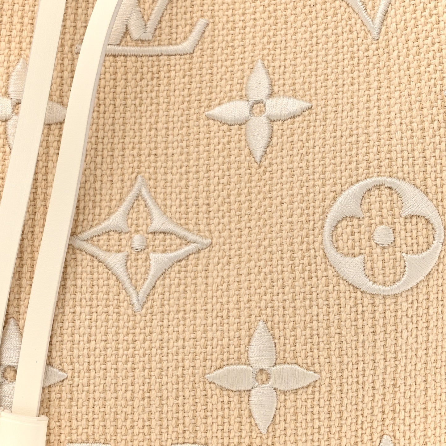 Cotton Monogram Embroidered Neonoe MM Beige White
