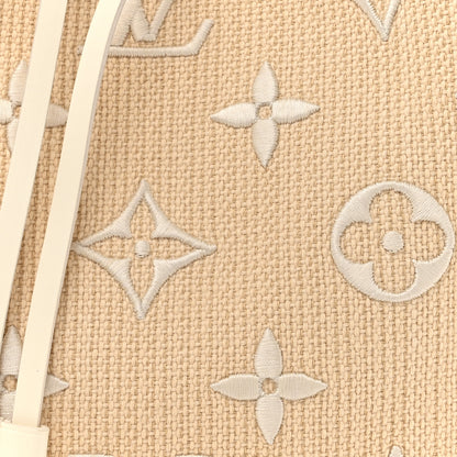 Louis Vuitton Cotton Monogram Embroidered Neonoe MM Beige White 7 of 9
