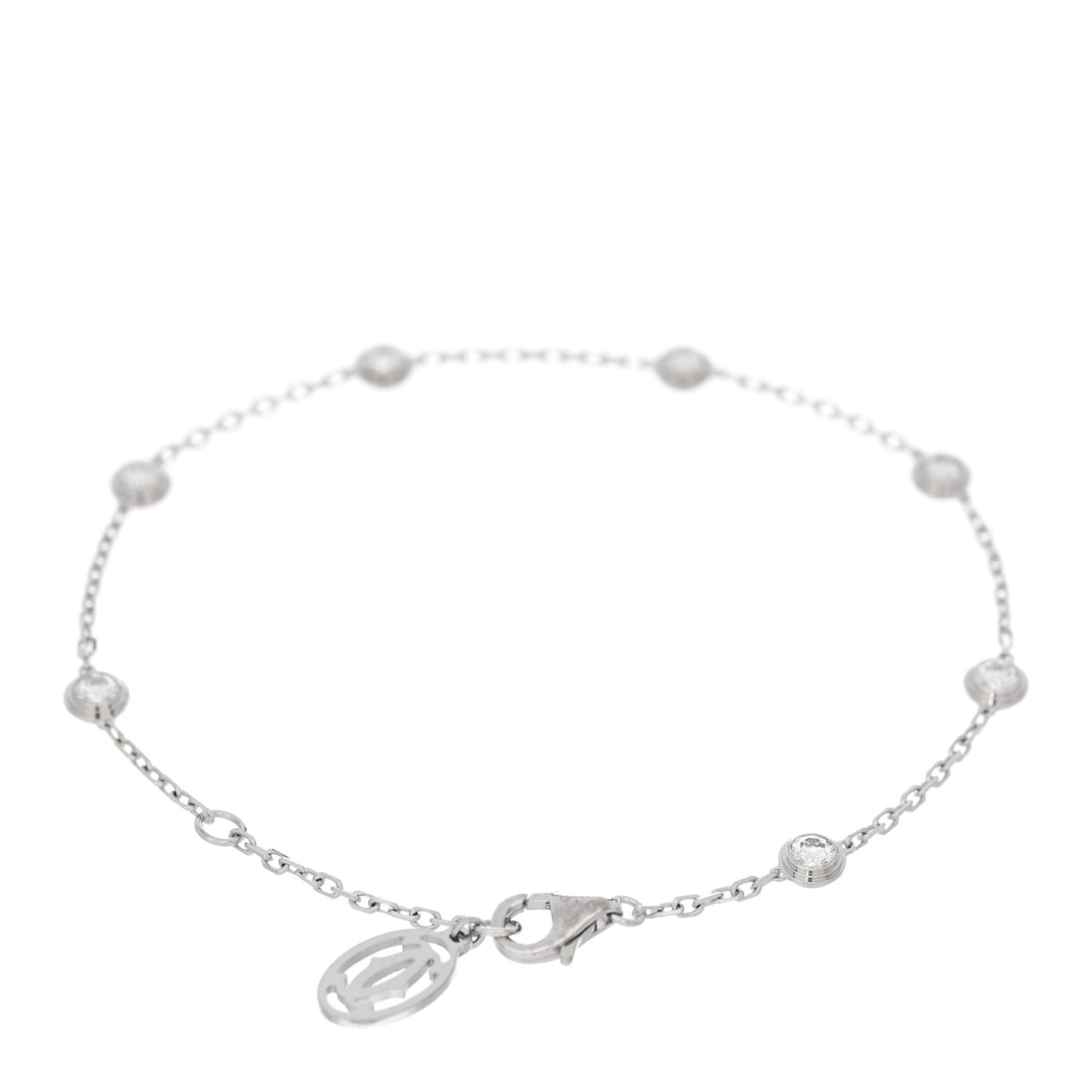 18K White Gold 7 Diamond D'Amour Station Bracelet