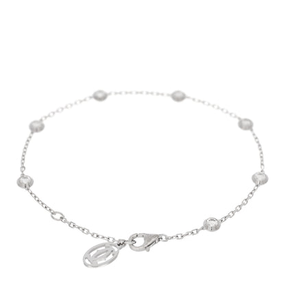 Cartier 18K White Gold 7 Diamond D'Amour Station Bracelet 2 of 3