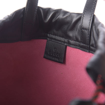 Gucci Grained Calfskin Logo Drawstring Backpack Box Pink Green Black 8 of 10