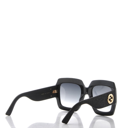 Gucci Square Frame Glitter GG0102S Sunglasses Black 4 of 7