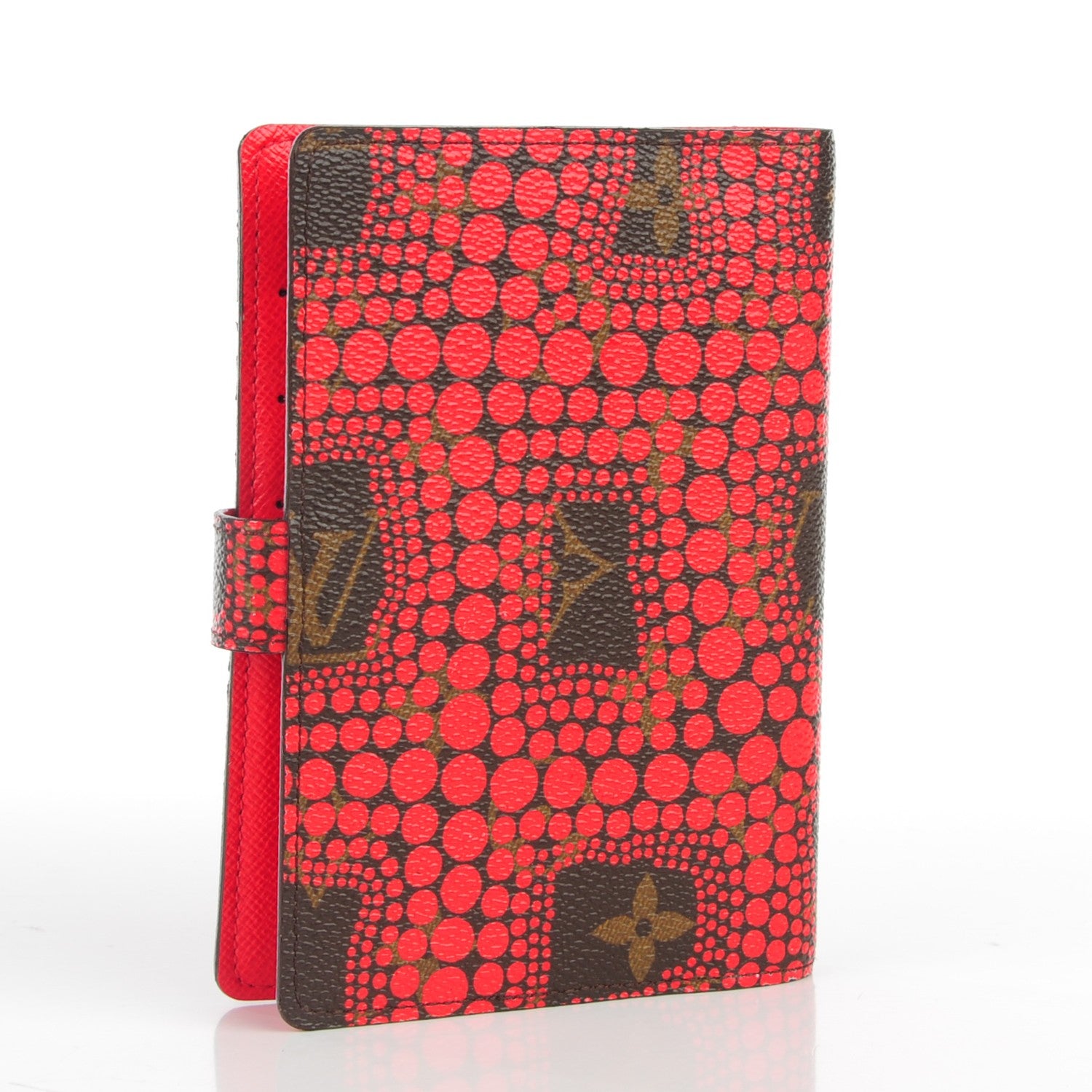 Louis Vuitton Monogram Kusama Town Small Ring Agenda Cover Red 3 of 8
