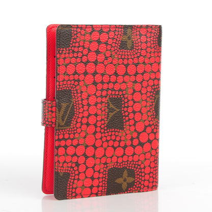 Louis Vuitton Monogram Kusama Town Small Ring Agenda Cover Red 3 of 8