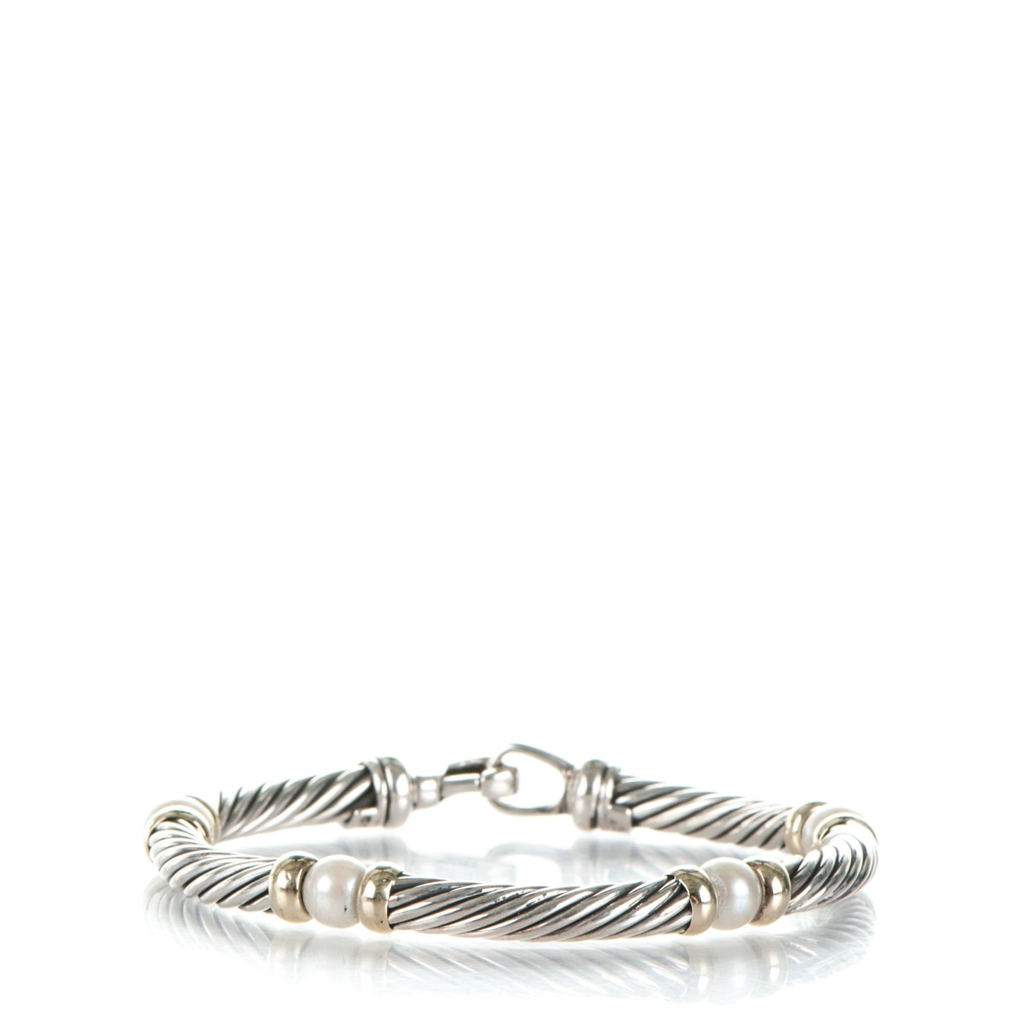 Sterling Silver 14K Yellow Gold Pearl 5mm Hampton Bracelet