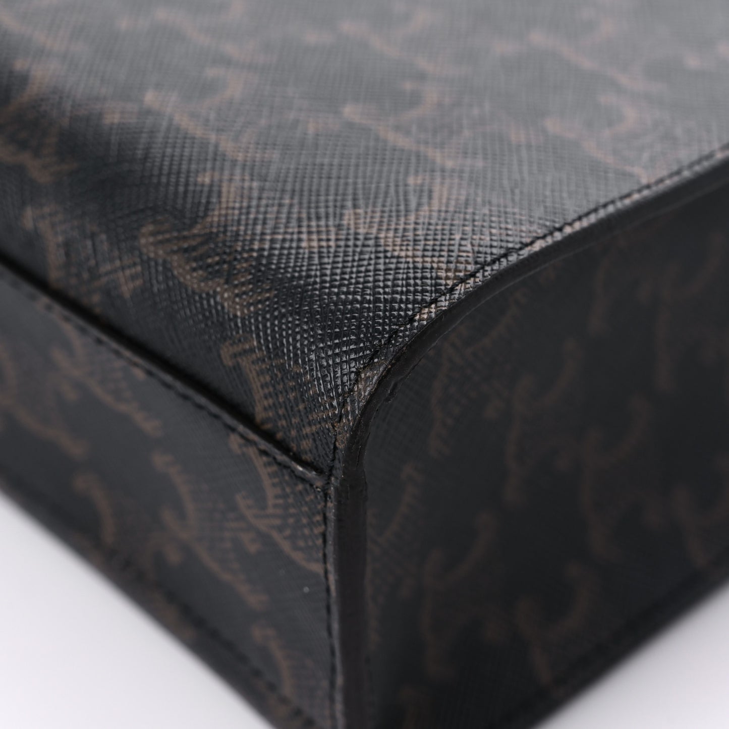 Triomphe Canvas Calfskin Paris Print Small Vertical Cabas Tan