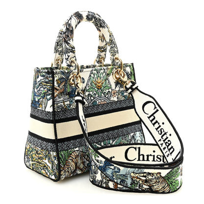 Christian Dior Canvas Embroidered Etoile de Voyage Medium Lady D-Lite Multicolor 3 of 9