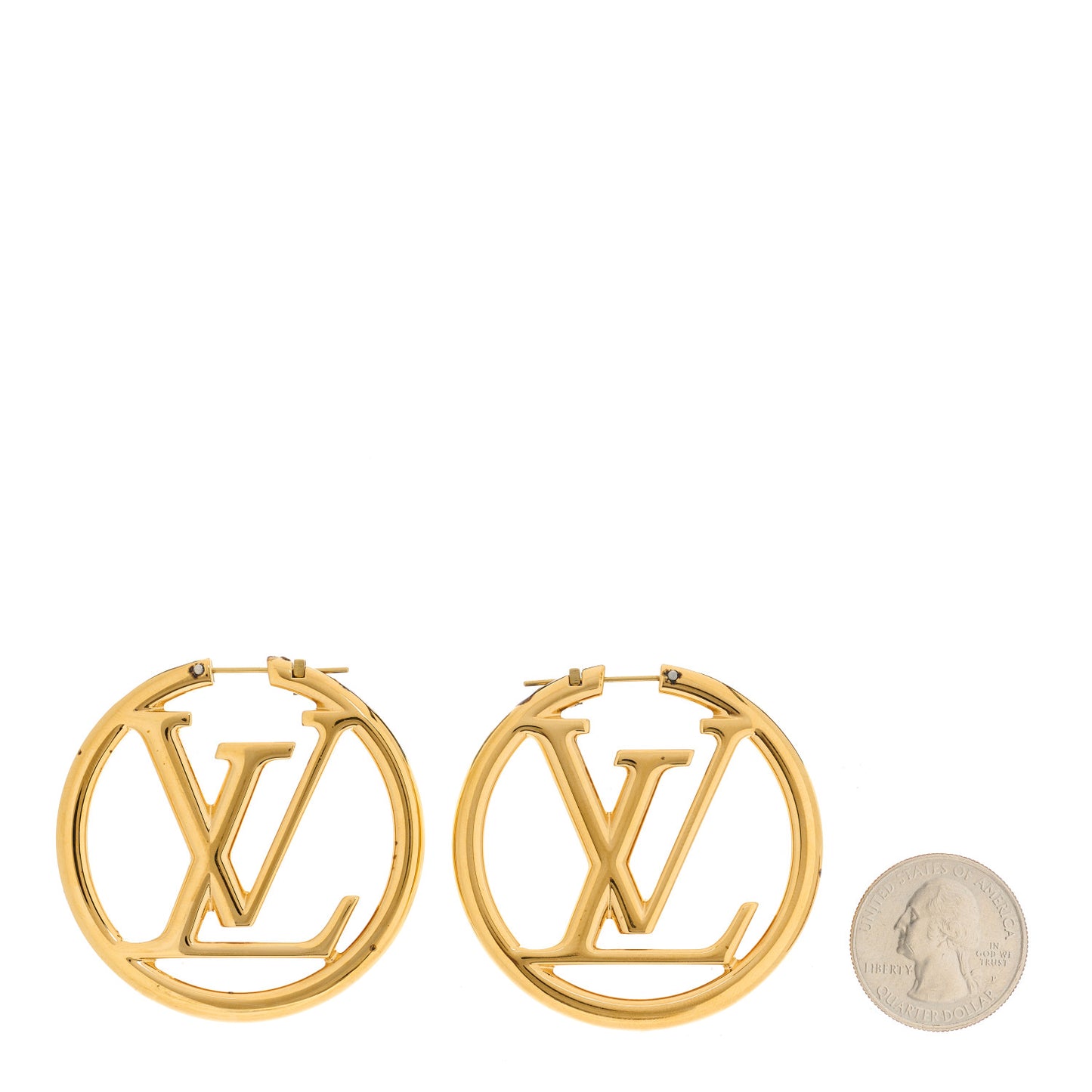 Metal Louise Hoop Earrings Gold