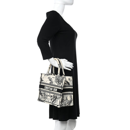 Christian Dior Canvas Embroidered Small Zodiac Toile De Jouy Book Tote Latte 2 of 10