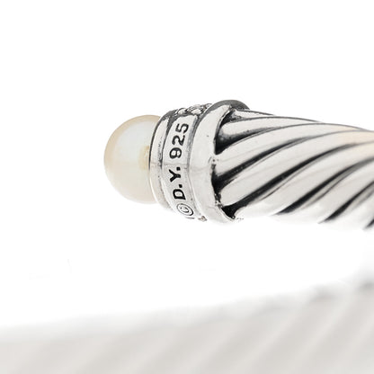 David Yurman Sterling Silver Diamond Pearl 5mm Cable Classics Bracelet 3 of 3
