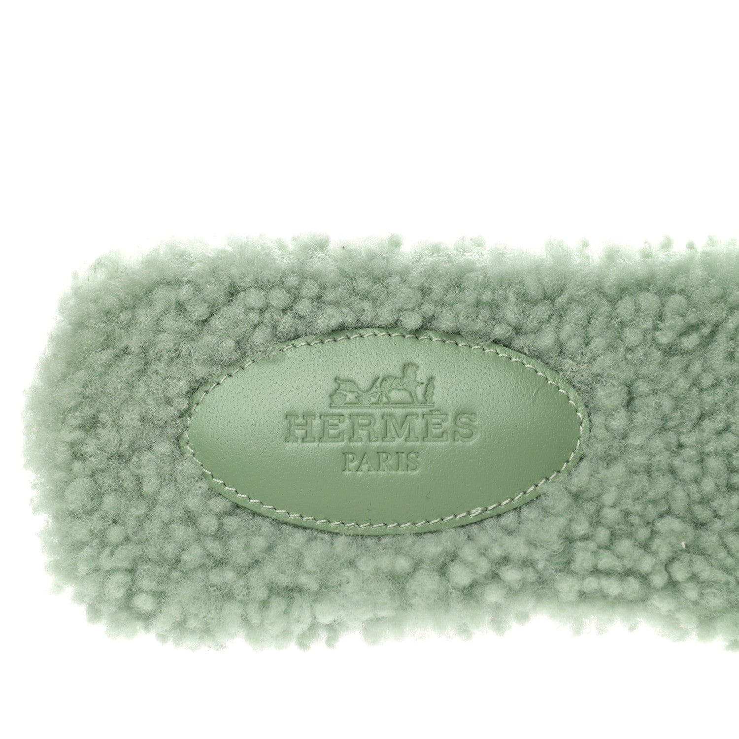 Hermes Woolskin Oran Sandals 36 Vert D'Eau 7 of 8