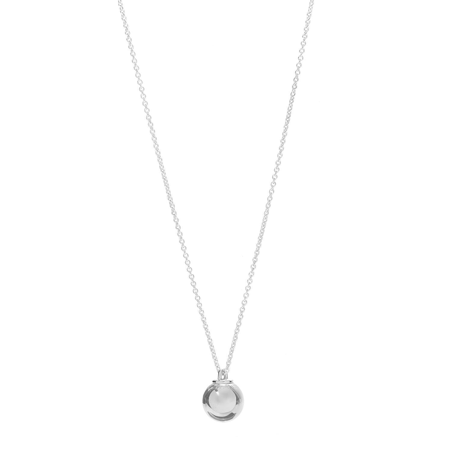 Tiffany Sterling Silver 12.75mm HardWear Ball Pendant Necklace 1 of 7