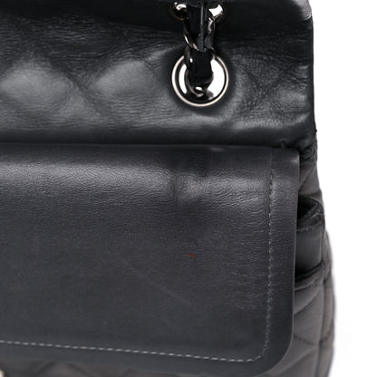 Chanel Lambskin Quilted Medium Double Flap Dark Grey 17 of 26