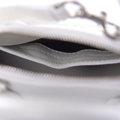 Balenciaga Grained Calfskin Logo XXS Ville Top Handle Bag White Light Green 9 of 11