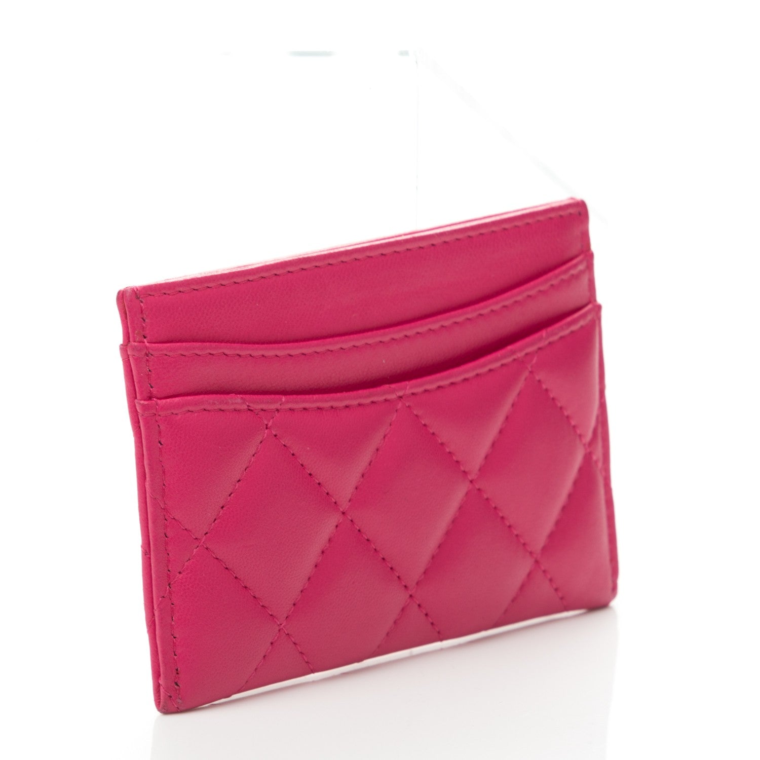 Chanel Lambskin Quilted Card Holder Fuchsia 2 of 8