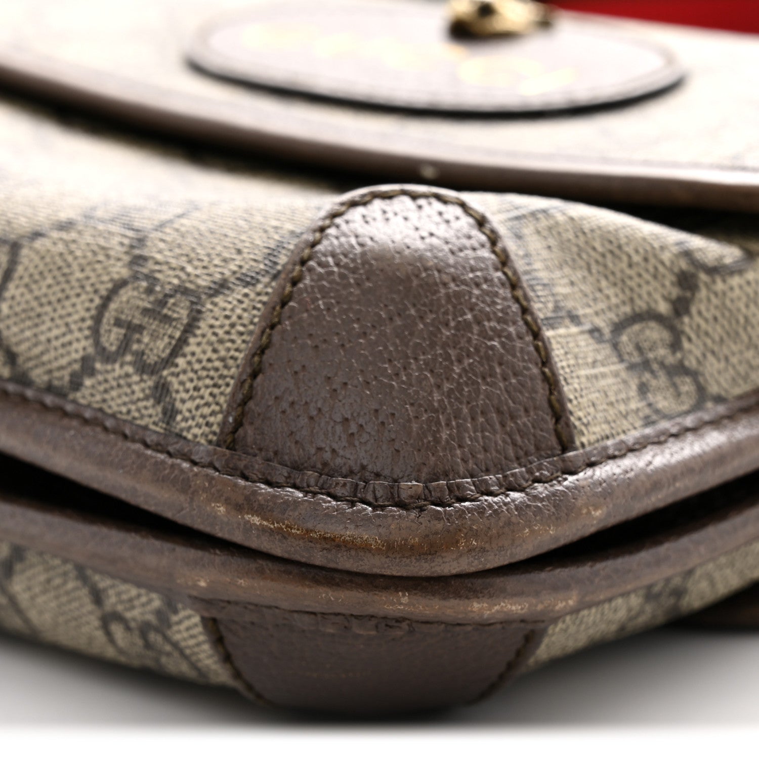 Gucci GG Supreme Monogram Web Small Neo Vintage Double Flap Messenger Bag Beige New Acero 10 of 14