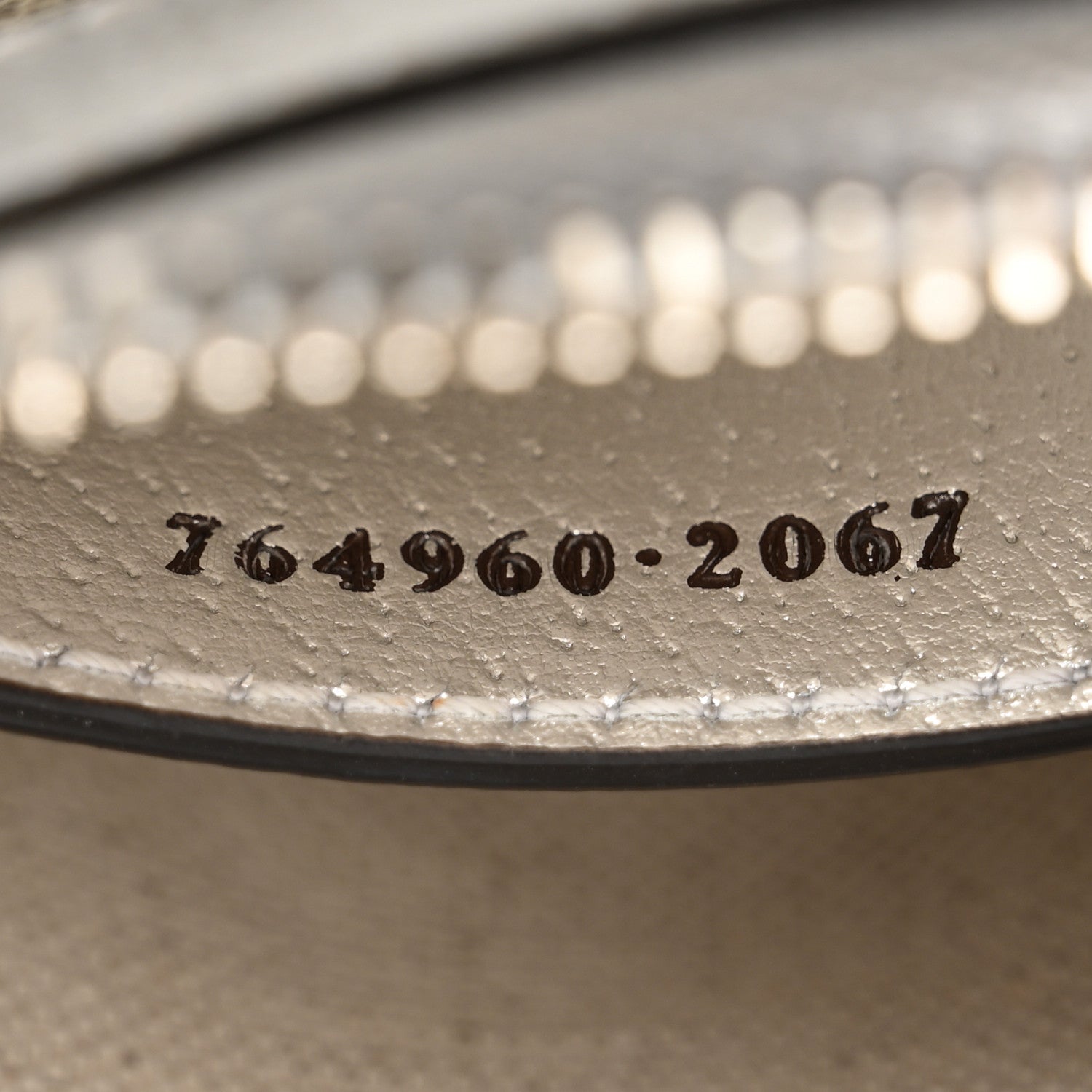 Gucci GG Supreme Monogram Lame Textured Dollar Calfskin Mini Ophidia Chain Bag Beige Ebony Silver 7 of 10
