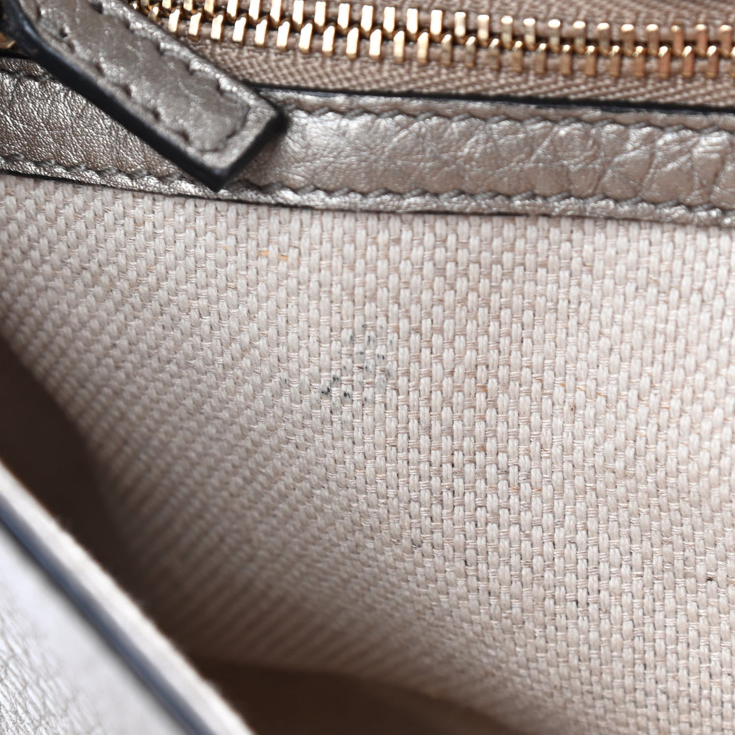 Metallic Pebbled Calfskin Medium Soho Flap Crossbody Golden Beige