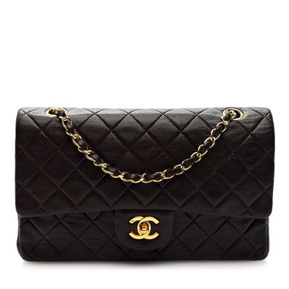 Chanel Lambskin Quilted Medium Double Flap Dark Brown 1 of 10