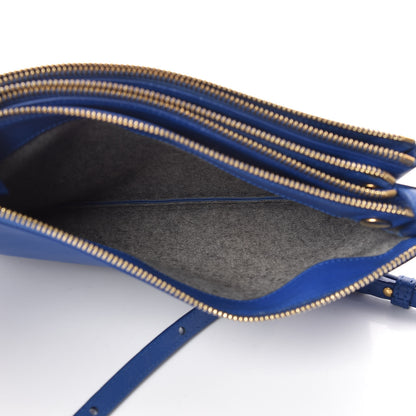 Celine Lambskin Large Trio Crossbody Bag Deep Blue 7 of 12